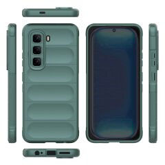 İnfinix Hot 50 4G Kılıf Esnek TPU Oyuklu Arka Yüzey Tasarımlı Etnik Silikon Kapak Lacivert