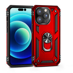 iPhone 14 Pro Kılıf Vega Tank Sert Yüzüklü Standlı Zırh Koruma Kapak