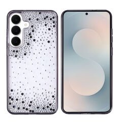 Samsung Galaxy S25 FE Kılıf Airbag Tasarımlı Damla Taşlı Şeffaf Pera Silikon Kapak Siyah