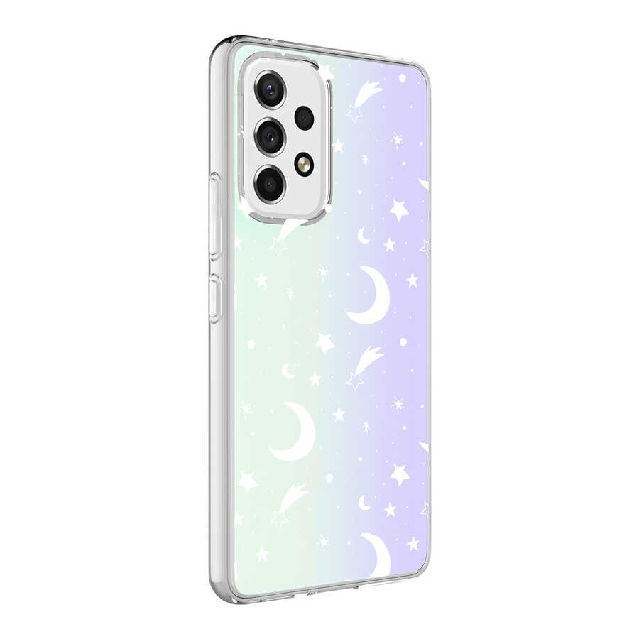 Samsung Galaxy A33 5G Kılıf M-Blue Desenli Kapak kılıf Moon No4
