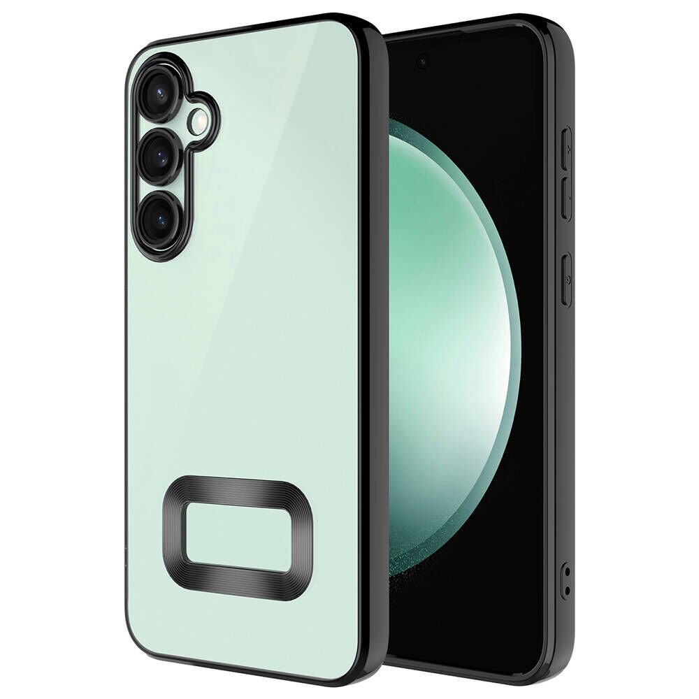 Samsung Galaxy S24 Kılıf Kamera Korumalı Logo Gösteren Omega Kapak Siyah