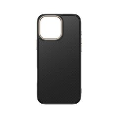 iPhone 16 Pro Max Kılıf Kablosuz Şarj Özellikli Karbon Fiber Görünümlü Antina Kapak