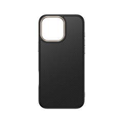 iPhone 16 Pro Max Kılıf Kablosuz Şarj Özellikli Karbon Fiber Görünümlü Antina Kapak