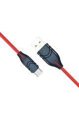 C98 Micro Usb Flex Silikon Data/şarj Kablosu 2.1a 1.1mt Kırmızı