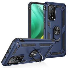 Xiaomi Mi 10T 5G Kılıf Vega Tank Sert Yüzüklü Standlı Zırh Koruma Kapak