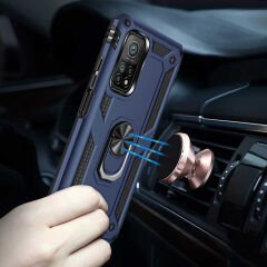 Xiaomi Mi 10T 5G Kılıf Vega Tank Sert Yüzüklü Standlı Zırh Koruma Kapak