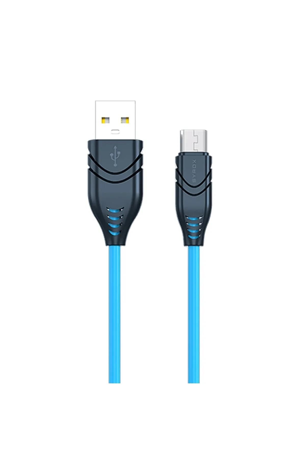 C98 Micro Usb Flex Silikon Data/şarj Kablosu 2.1a 1.1mt Mavi
