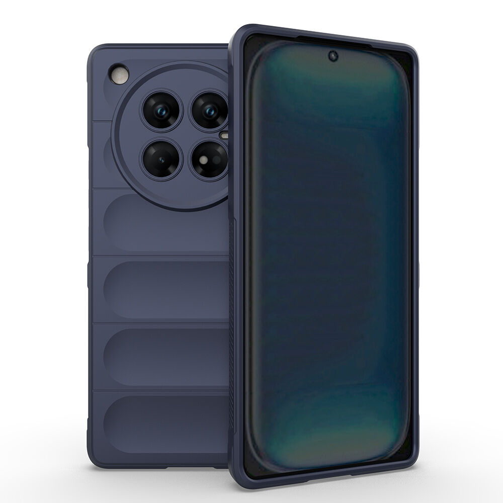 İnfinix 40 5G Kılıf Esnek TPU Oyuklu Arka Yüzey Tasarımlı Etnik Silikon Kapak Lacivert