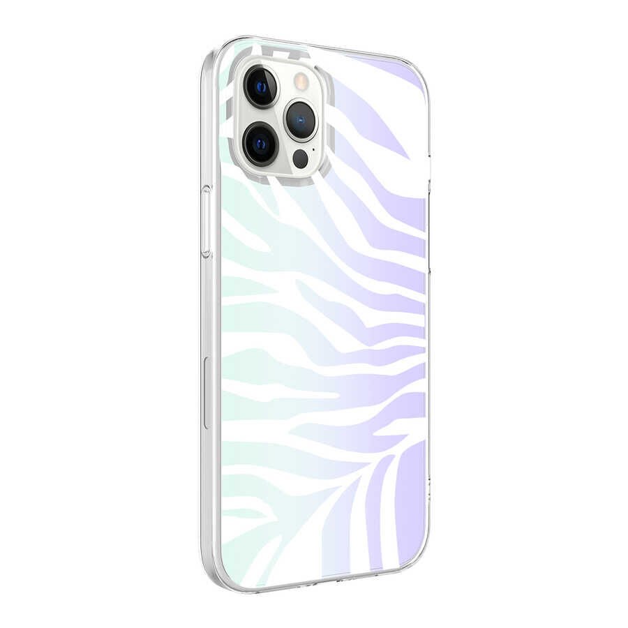 iPhone 12 Pro Kılıf M-Blue Desenli Kapak Zebra No1