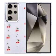 Samsung Galaxy S24 Ultra Kılıf Airbag Tasarımlı Simli Şeffaf Kutup Kapak