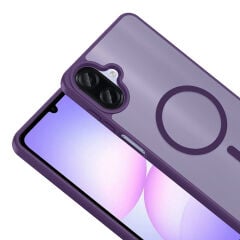 Samsung Galaxy A07 Kılıf Mat Magsafe Şarj Özellikli Hassas Butonlu Renkli Yumuşak Kenarlı Premium Babet Kapak