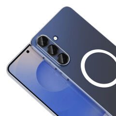 Samsung Galaxy S25 FE Kamera Korumalı M-Safe Şarj Özellikli Şeffaf Sararmaz London Silikon Kapak
