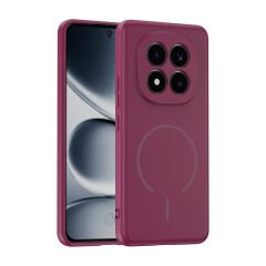 Xiaomi Redmi Note 15 Pro 4G Meta Lansman Magsafe Kamera Korumalı içi Kadife Yumuşak Renkli Süet Silikon Mürdüm