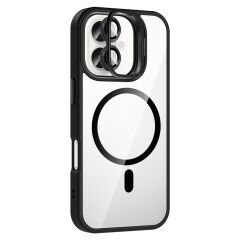 iPhone 16 Kılıf Standlı ve Kamera Lens Hediyeli Kablosuz Şarj Özellikli Etro Kapak