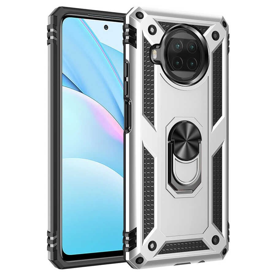 Xiaomi Redmi Note 9 Pro 5G Kılıf Vega Tank Sert Yüzüklü Standlı Zırh Koruma Kapak