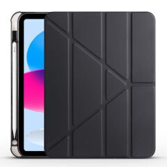 iPad 10.9 2022 (10.Nesil) Kılıf Tri Folding Kalem Bölmeli Standlı Kılıf Lacivert