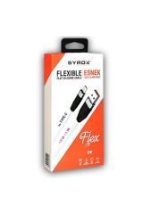 Syx-c105 Iphone Yassı Silikon Kablo Siyah Beyaz