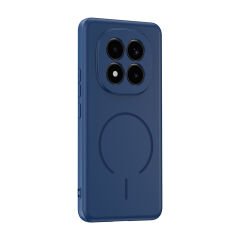 Xiaomi Redmi Note 15 Pro 5G Meta Lansman Magsafe Kamera Korumalı içi Kadife Yumuşak Renkli Süet Silikon Lacivert