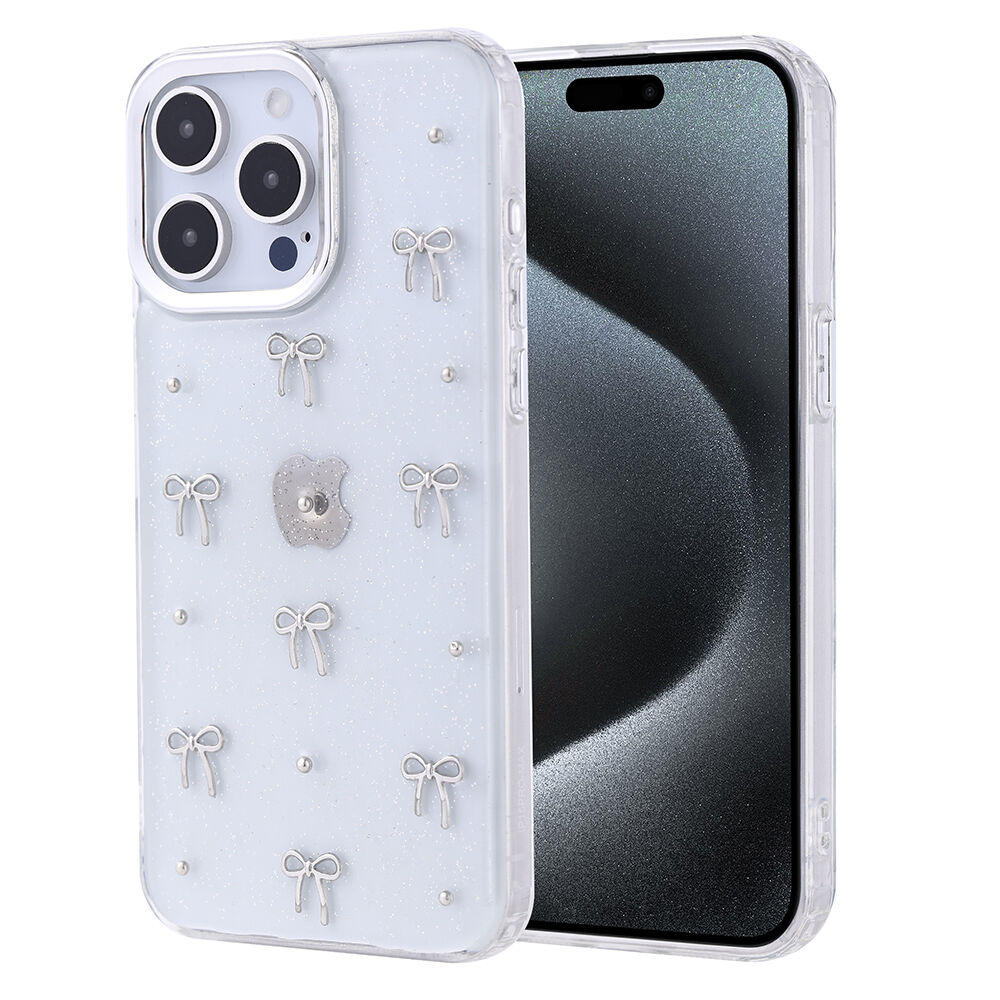 iPhone 15 Pro Max Kılıf Airbag Tasarımlı Simli Şeffaf Kutup Kapak Fiyonk