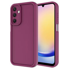 Samsung Galaxy A15 Kılıf Kamera Korumalı Ananas Kapak Mürdüm