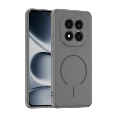 Xiaomi Redmi Note 15 Pro 5G Meta Lansman Magsafe Kamera Korumalı içi Kadife Yumuşak Renkli Süet Silikon Titanyum-Gri