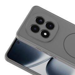 Xiaomi Redmi Note 15 Pro 5G Meta Lansman Magsafe Kamera Korumalı içi Kadife Yumuşak Renkli Süet Silikon Titanyum-Gri