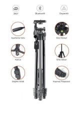 8810 Profesyonel 360 Derece Çok Amaçlı 1.2m Tripod Kamera Tripod