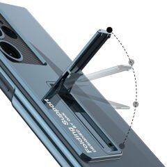 Samsung Galaxy S23 Ultra Kılıf Kamera Korumalı Şeffaf Tasarımlı  Lego Standlı Kapak