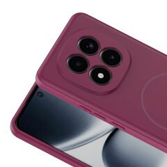 Xiaomi Redmi Note 15 Pro 5G Meta Lansman Magsafe Kamera Korumalı içi Kadife Yumuşak Renkli Süet Silikon Mürdüm