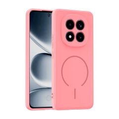 Xiaomi Redmi Note 15 Pro 5G Meta Lansman Magsafe Kamera Korumalı içi Kadife Yumuşak Renkli Süet Silikon Rose Pembe