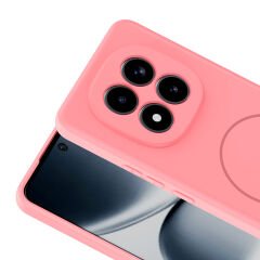 Xiaomi Redmi Note 15 Pro 5G Meta Lansman Magsafe Kamera Korumalı içi Kadife Yumuşak Renkli Süet Silikon Rose Pembe