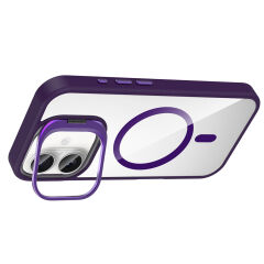iPhone 16 Plus Kılıf Standlı ve Kamera Lens Hediyeli Kablosuz Şarj Özellikli Etro Kapak