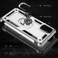 Samsung Galaxy M51 Kılıf Vega Tank Sert Yüzüklü Standlı Zırh Koruma Kapak