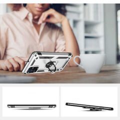 Samsung Galaxy M51 Kılıf Vega Tank Sert Yüzüklü Standlı Zırh Koruma Kapak