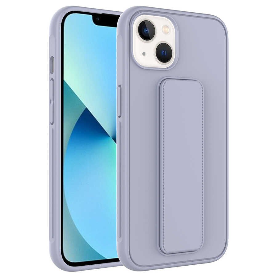 iPhone 13 Kılıf Qstand Kapak Gri