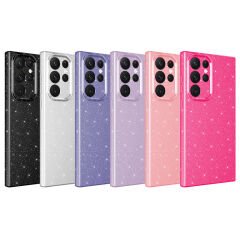 Samsung Galaxy S22 Ultra Kılıf Kamera Korumalı Simli Lüks Koton Kapak