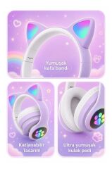 Bluetooth Kulaklık Kulak Üstü Kedi Tasarımlı Kablosuz Kulaklık HD90
