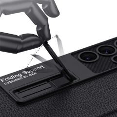Samsung Galaxy S23 Ultra Kılıf Kıpta Standlı Kapak