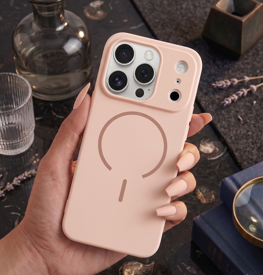 iPhone 17 Pro Max Kılıf Meta Lansman Magsafe Kamera Korumalı içi Kadife Yumuşak Renkli Süet Silikon Pembe