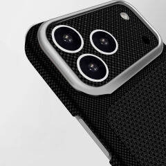 iPhone 17 Pro Max Uyumlu Magsafe Destekli İphone 18 Pro Max Görünümlü Premium Karbon Fiber Görünümlü Dokulu Lüks Kapak Nexel