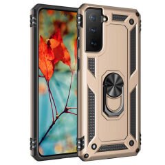 Samsung Galaxy S21 Kılıf Vega Tank Sert Yüzüklü Standlı Zırh Koruma Kapak