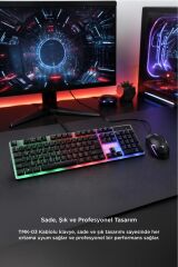 Oyuncu Rgb Işıklı Kablolu Q Klavye Ve Mouse Seti TMK03