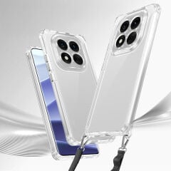 Xiaomi Redmi Note 14 Pro 5G Kılıf Airbagli Takılabilir Askı Aparatlı Snap Silikon Kapak