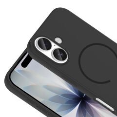 iPhone 17 Kılıf Meta Lansman M-Safe Kamera Korumalı içi Kadife Yumuşak Renkli Süet Silikon