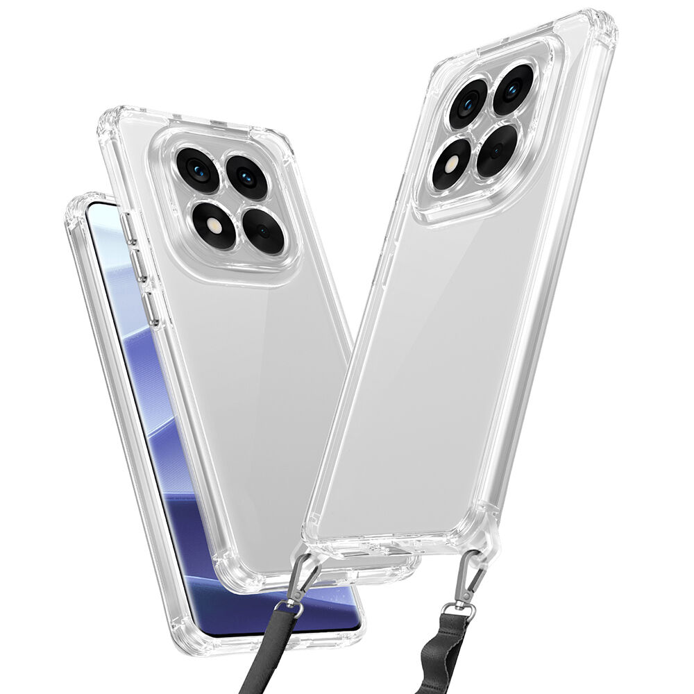 Xiaomi Redmi Note 14 Pro 5G Kılıf Airbagli Takılabilir Askı Aparatlı Snap Silikon Kapak Şeffaf