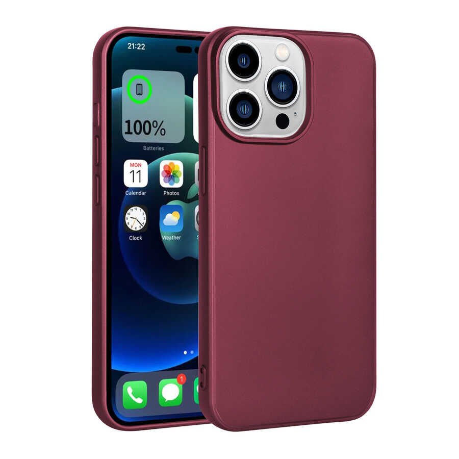 iPhone 14 Pro Kılıf Premier Silikon Kapak Mürdüm
