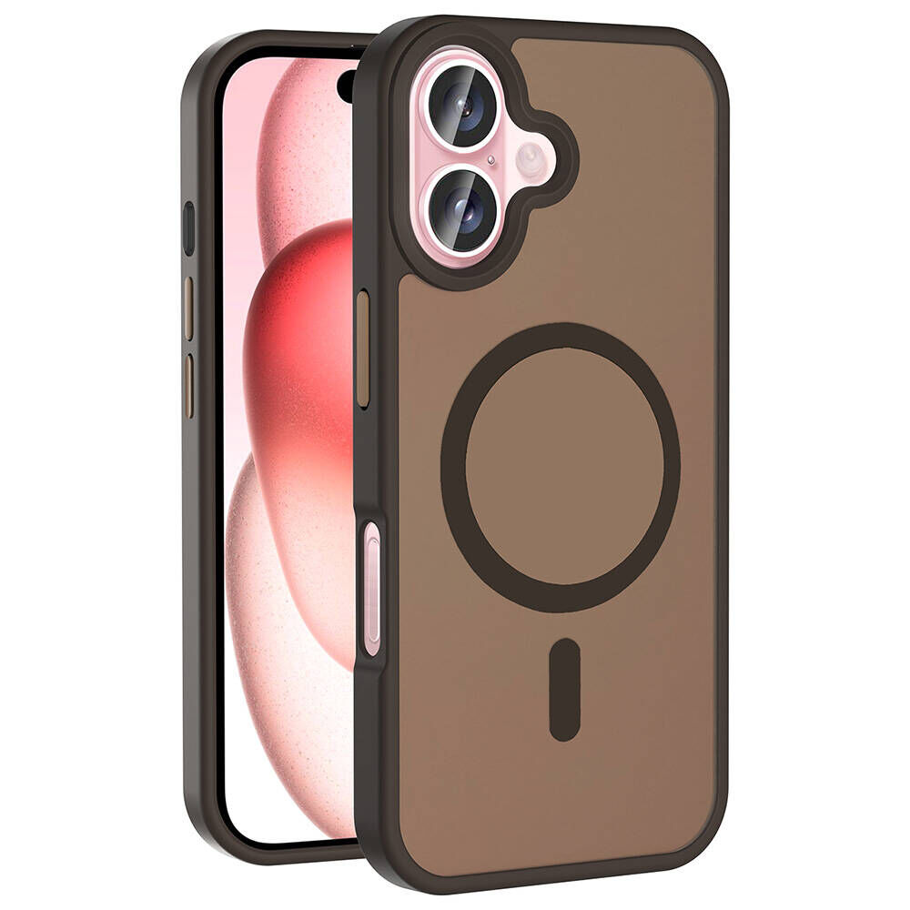 iPhone 16 Plus Kılıf Kablosuz Şarj Özellikli Mat Arka Yüzey Sio Kapak Rose Gold
