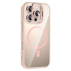 iPhone 16 Pro Max Kılıf Standlı ve Kamera Lens Hediyeli Kablosuz Şarj Özellikli Etro Kapak