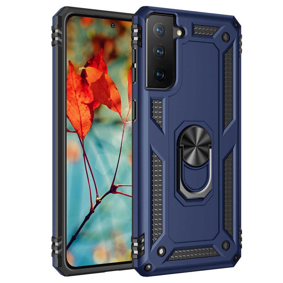 Samsung Galaxy S21 Plus Kılıf Vega Tank Sert Yüzüklü Standlı Zırh Koruma Kapak