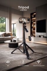 Tripod Kumandalı 153CM Android Ios Go Pro Uyumlu Selfie Çubuğu L16 Pro
